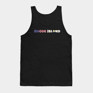 Rhode Island State Flag/ American Flag logo Tank Top